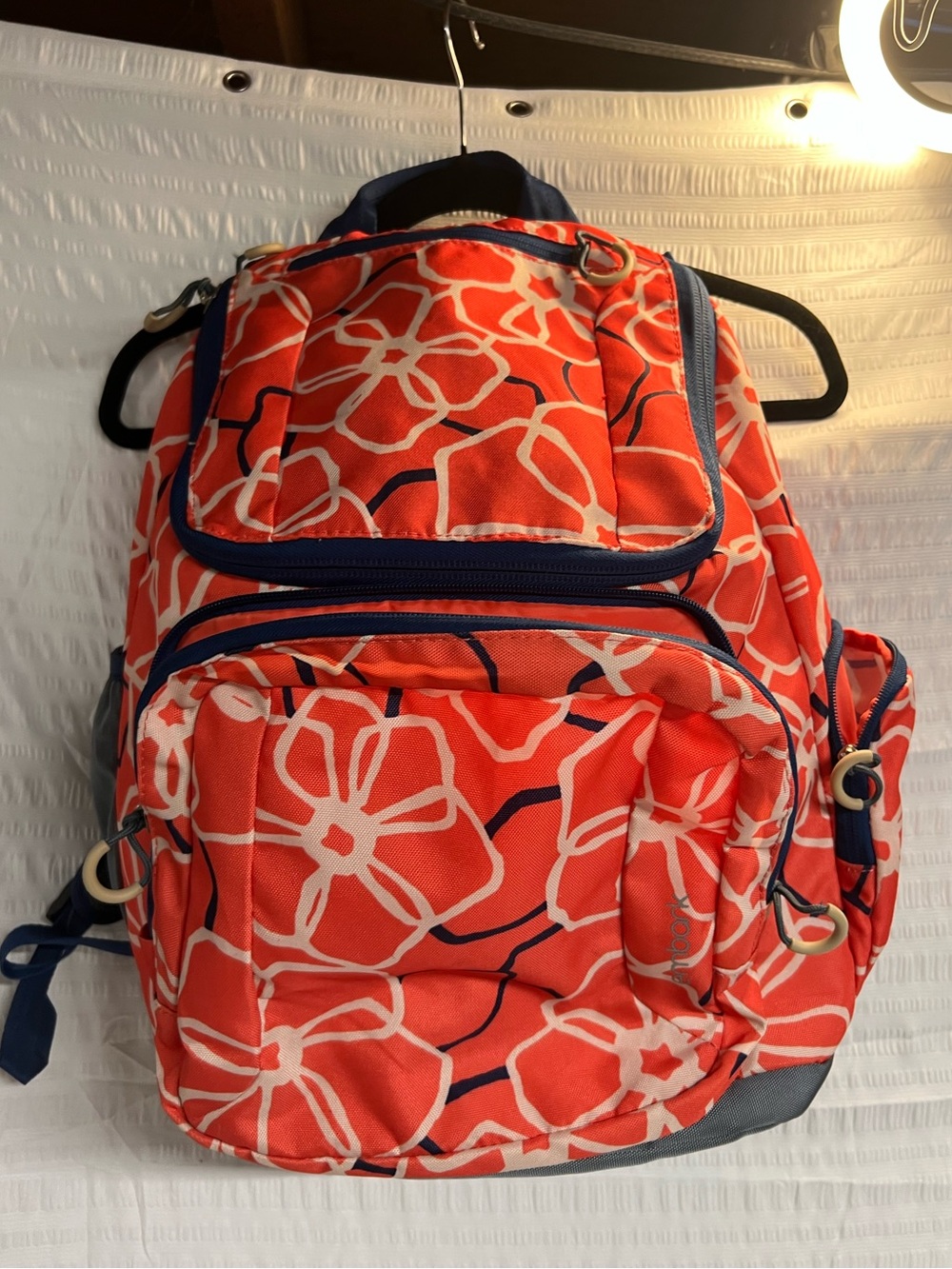 Orange Floral Backpack — Women's Everyday Travel Backpack